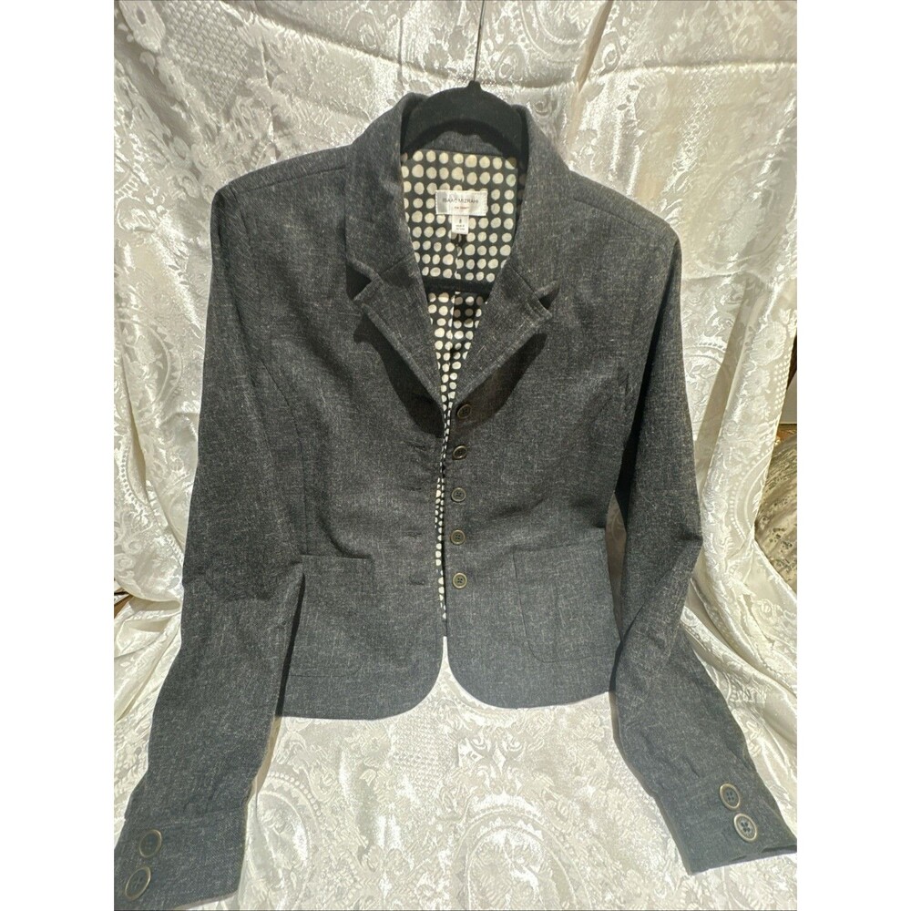 Isaac Mizrahi For Target Womens Blazer dark Gray Pockets 5 Button Lined Size 8